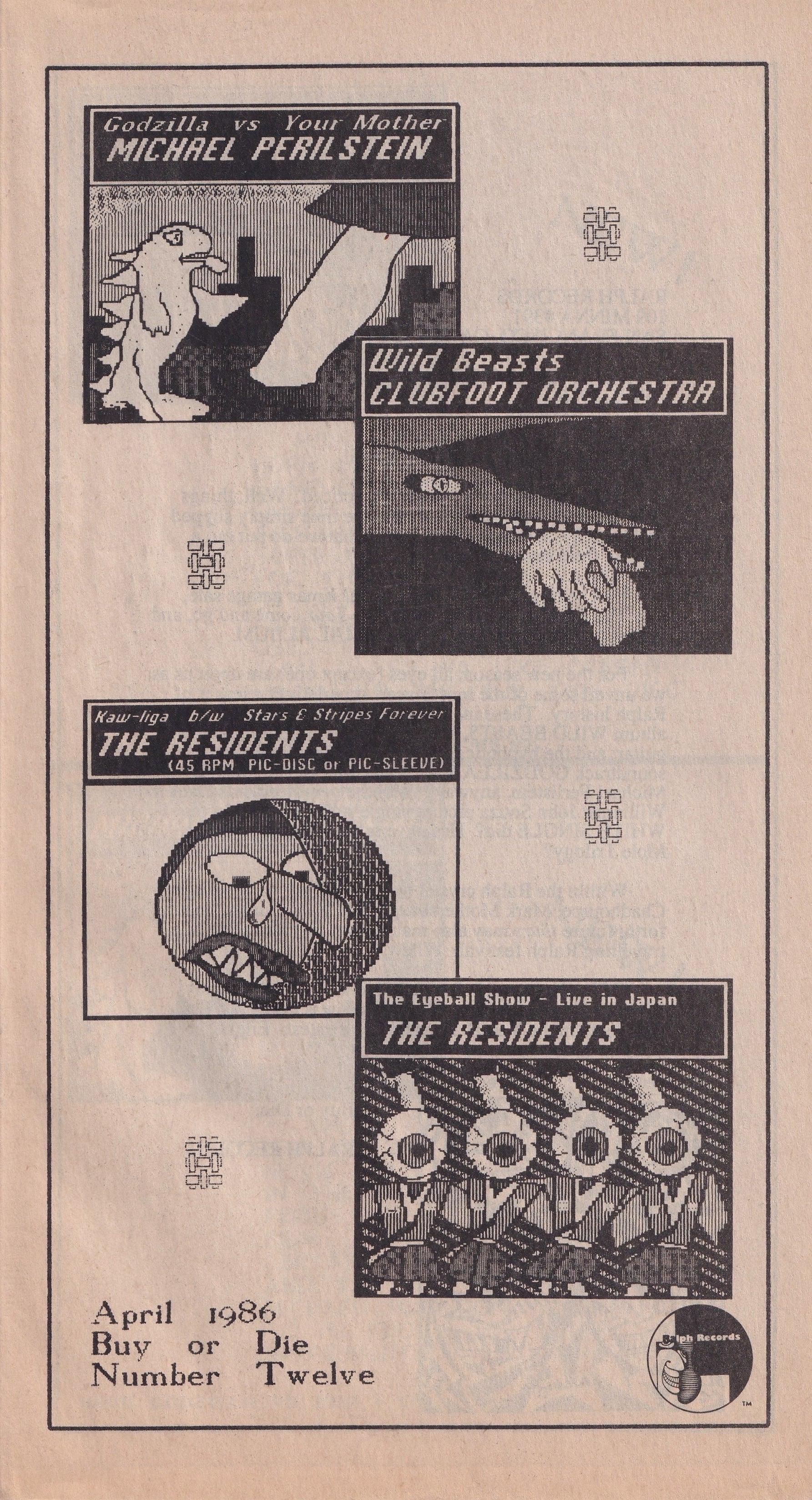 Ralph Records BUY OR DIE Catalog No. 12 The Residents Official