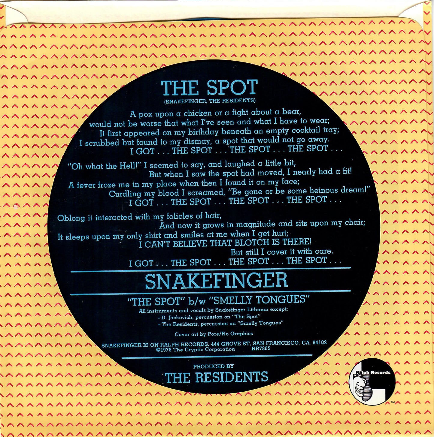 Snakefinger - The Spot 7" Blue Vinyl Single